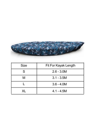 Teltree Kano Korumalı Örtü, Deniz Kamouflajlı, 210d Oksford Kumaşı, 2.6-3.0m Boyutuna Uygun, Üç Kayışlı Tasarım