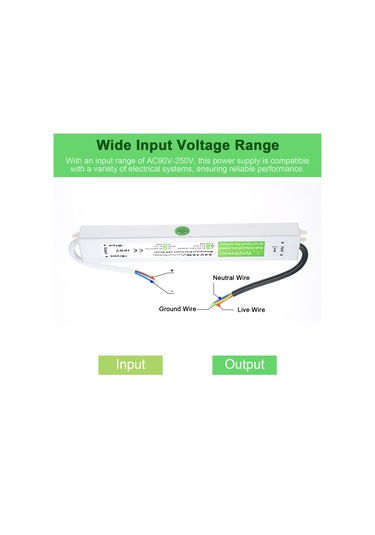 Lemestar 24v 36w Ip67 Dış Mekan Su Geçirmez Led Şalter Lambı Trafo - Kısa Devre Aşırı Yük Aşırı Gerilim Korumalı Ac90-250v Giriş