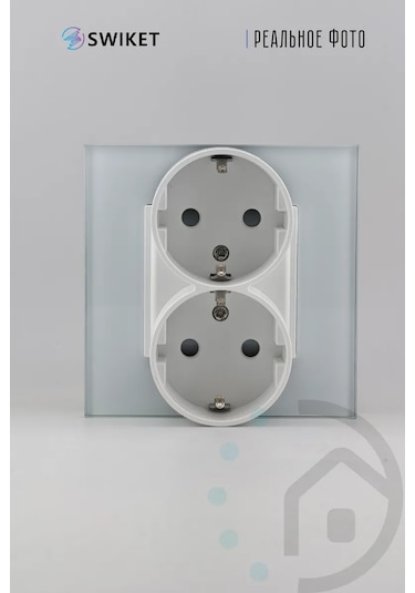 Lajt Haus Çiftli Cam Gömme Topraklamalı Priz 390145015 Çift Priz