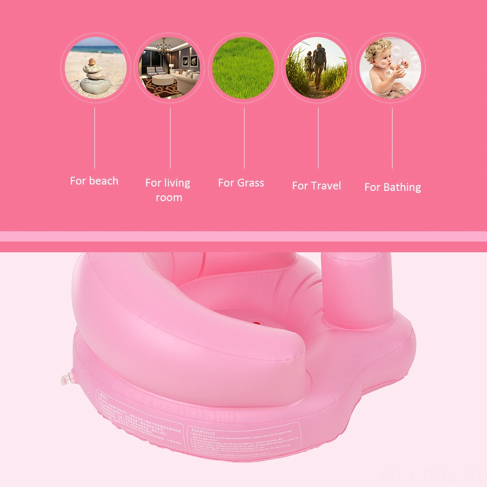 Padalink Pvc Bebek Oturma Eğitimi Koltuğu - Ev, Plaj, Banyo Kullanıma Uygun - Ergonomik, Kolay Şişirilebilir, Taşınabilir - Pembe 5 Ay-2 Yaş