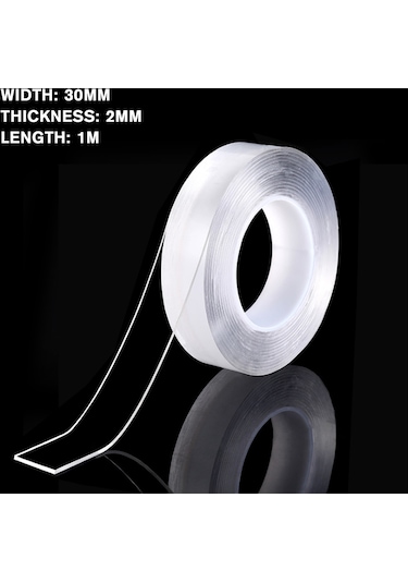 2mm 1m Çift Taraflı Tutma Bandı Traceless Yıkanabilir Yapışkan Bant Nano Pu Jel