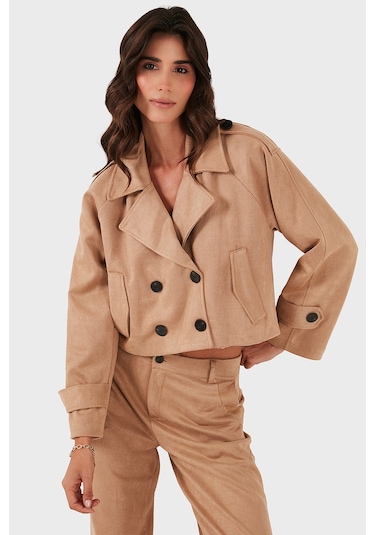 Via Dante Bayan Ceket 68620513suede Bej Bej