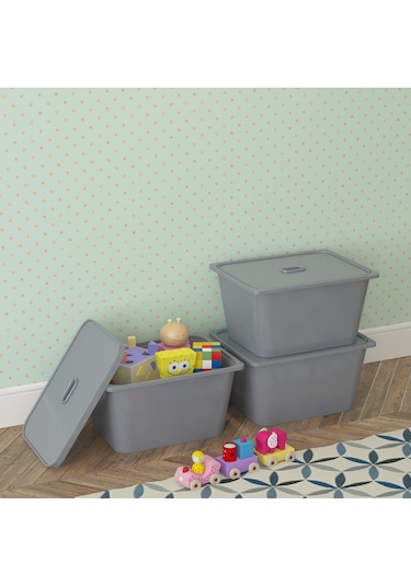Pratico 3DS3K Derin Oyuncak Sepeti Gri 3 Adet