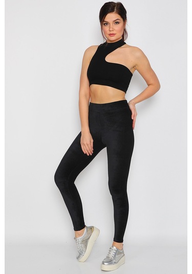 Dar Kalıp Kadife Yumuşacık Tayt Pantolon 001