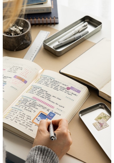 2026 A5 Keten Haftalık Ajanda 12 Aylık Bordo Bordo