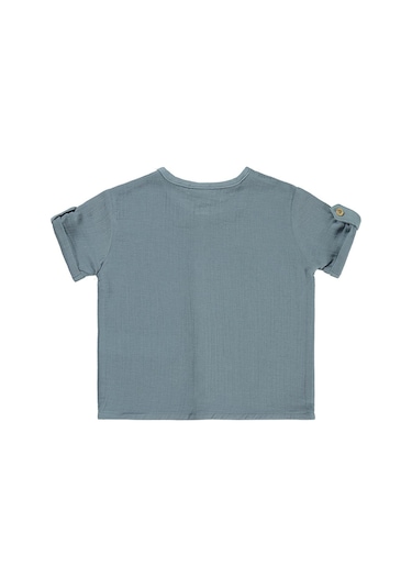 Civil Baby Müslin Kısa Kol 6-18 Ay Gömlek - Mavi 6-9 Ay Soft İndigo
