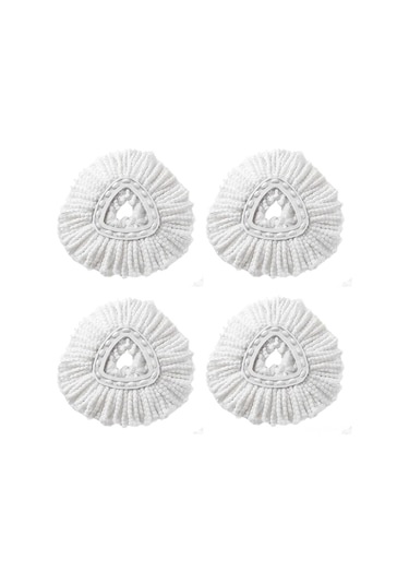 Maiyame Vileda Easywring Uyumlu Mikrofiber Mop Başlığı Üçgen Tipi, Islak/kuru Kullanım, Yıkama Uygun, 4 Adet, Beyaz