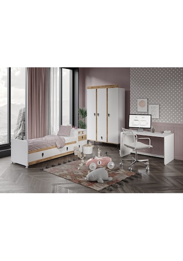 Rose Büyüyen Bebek Odası Takımı Safir Meşe Beyaz