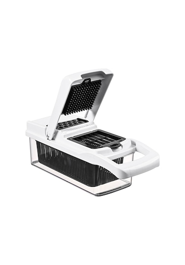 Moveevo Mutfakta Hızlı Kesim İçin Çok Fonksiyonlu Sebze Meyve Dilimleyici, Kıyma Ve İpare Kesici Aleti - Siyah Beyaz 22 Parça Seti Diğer