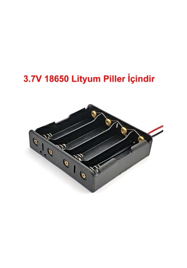 18650 2 Tel 4lü Pil Kutusu Paralel  4 Adet 3.7V Paralel Lityum Li