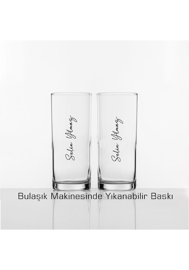 Kişiye Özel İmzalı Rakı Bardağı Bulaşık Makinesinde Yıkanabilir Kutusuz