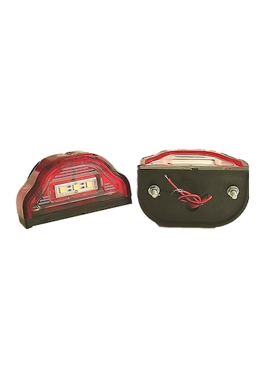 2 Adet Tır Kamyon Dorse Plaka Lambası Kobra Kırmızı 12-24 Volt