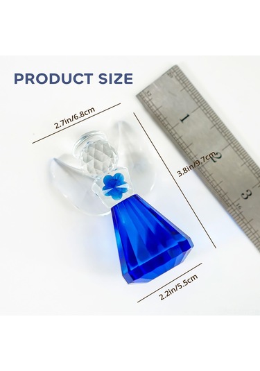 Moveevo Mavi K9 Kristal Melek Heykeli - Ev Dekoru, Koruma Simgesi, Sanatsal Koleksiyon, Kadın Hediyesi