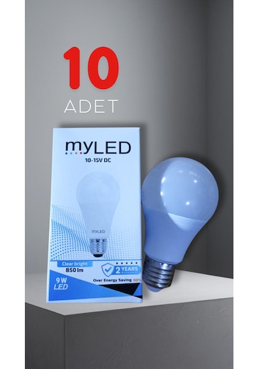 Myled 12v 9w E27 Beyaz Led Ampul 10 Adet