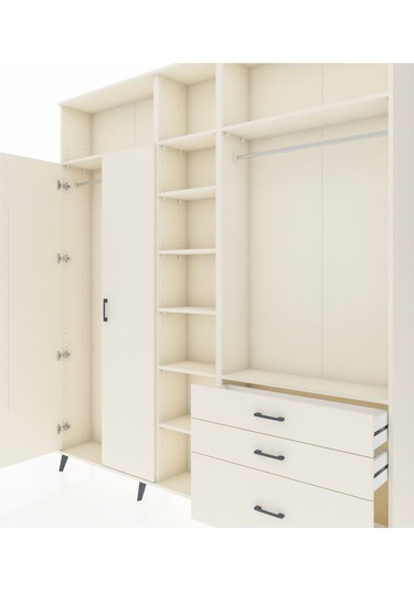 Arges Dolap 9 Raflı 3 Çekmeceli 2 Askılı 220x30x243 Aytaşı-aytaşı/aytaşı Aytası/aytası