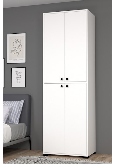 Bükreş No.1 2 Askılı Genç Odası Dolabı Beyaz