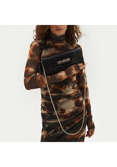 Love Moschino Omuz Çantası Croco Jc4294pp0lkj0000 Siyah