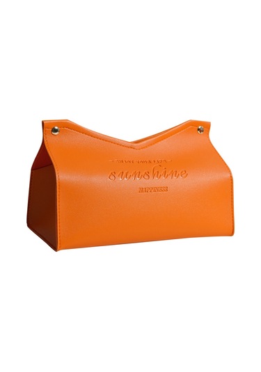 Kosona Ev Otel Mutfak Deri Mendil Kutusu - Modern Minimalist Tasarım, V-şekilli Erişim, Organize Saklama Gri