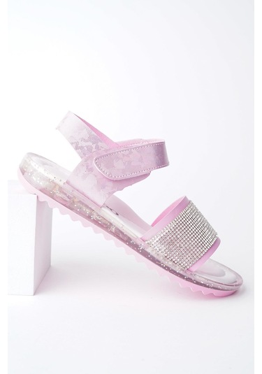 Muggo Winnie Garantili Günlük Ortopedik Hafif Taban Taşlı Ve Cırtlı Kız Çocuk Sandalet 001