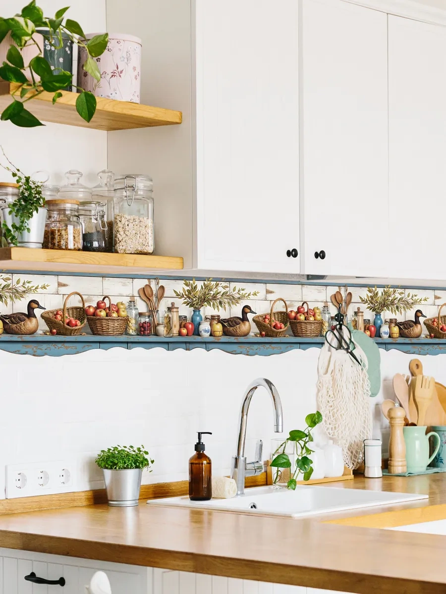 Dolap Ve Tezgahlar İçin Mutfak Duvar Dekorasyon Çıkartmaları 304771846 Kahverengi