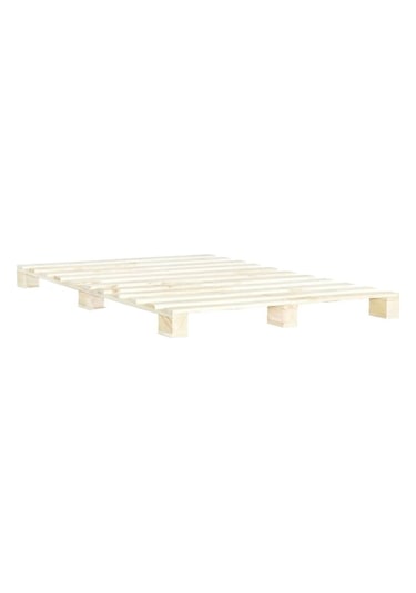 Masif Doğal Ahşap Platform Karyola Natural Renk 140x200