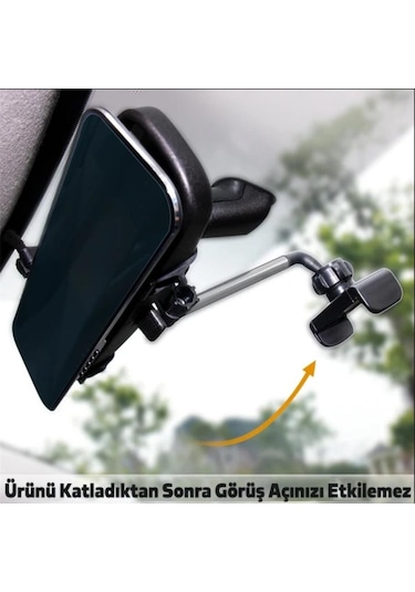 Zhltools Araç İçi Dikiz Aynası Telefon Tutucu Teleskopik Telefon Tutacağı Siyah