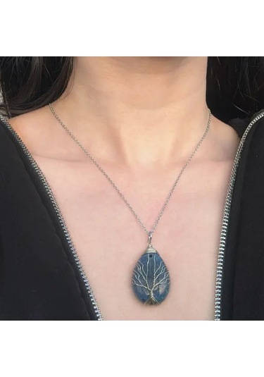 Lapis Taşı Gerçek Doğal Taş Kolye Lacivert