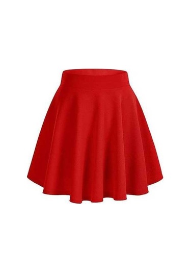 Fastbuy Kadın Mini A-çizgi Yüksek Bel Ekose Baskılı Kısa Etek, Günlük İş Giyimi, Çok Yönlü Kırmızı Kırmızı