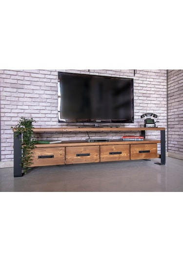 Deryawood Masif Ahşap Çekmeceli Tv Ünitesi (333618863)