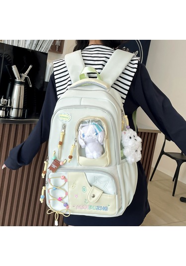 Arion Schb-1056 Okul Sırt Çantası Tüm Maskot Ve Süslerle Birlikte Yeşil