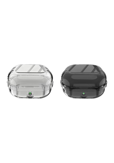 Samsung Uyumlu Galaxy Buds 4 Pro / Buds 4 Kılıf Kristal Silikon Şeffaf Case 47 Siyah