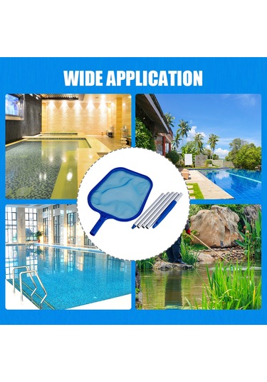Neevoyu Halka Havuz Temizleme Aleti Mavi 5 Bölmeli Alüminyum Çubuklu Yaprak Ve Çöp Toplama Ağı Ka001-1 Mavi