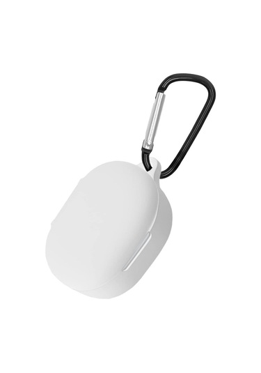 Microsonic Xiaomi Redmi Buds 4 Lite Kılıf Askılı Mat Silikon Beyaz