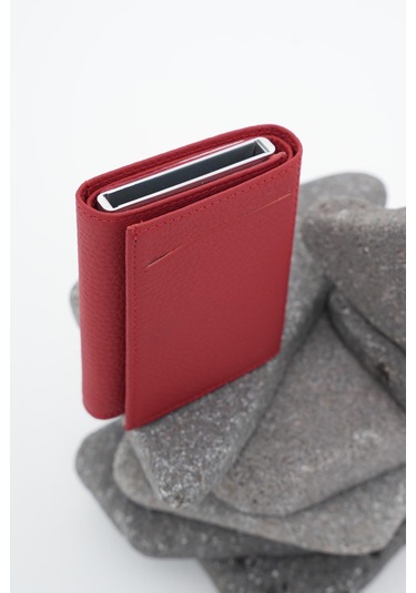 Erkek Mekanizmalı Deri Cüzdan Kırmızı 113570
