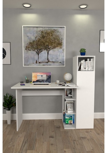 Moonlife Diamond Dolaplı Çalışma Masası Beyaz