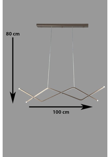 Utku Modern Tasarım Kahverengi Yemek Masası Üstü - Mutfak - Salon Beyaz Led 2 Li Avize Kahverengi