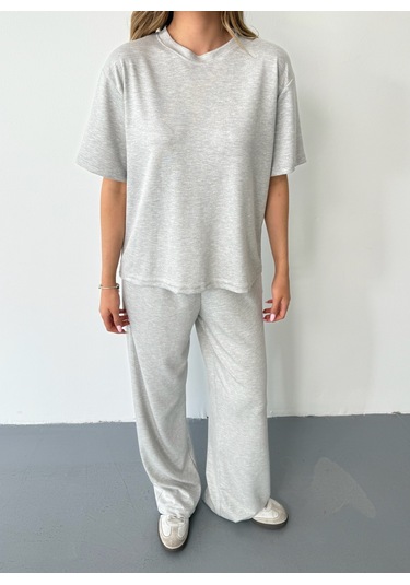 Kadın Modal Kısa Kolu Soft Touch Spor Takım Gri Kadın Modal Kısa Kolu Soft Touch Spor Takım Gri