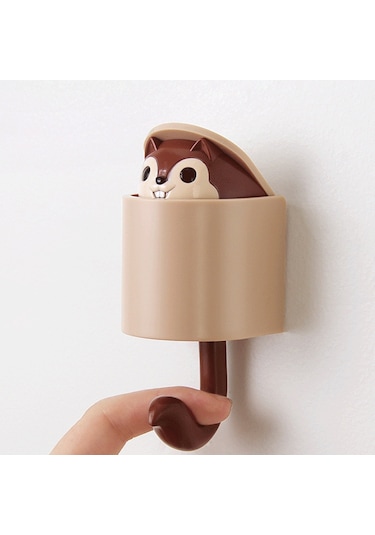 İki Görünmez Sincap Kancası Şemsiye Anahtarlık Yapışkanlı Montaj Diğer