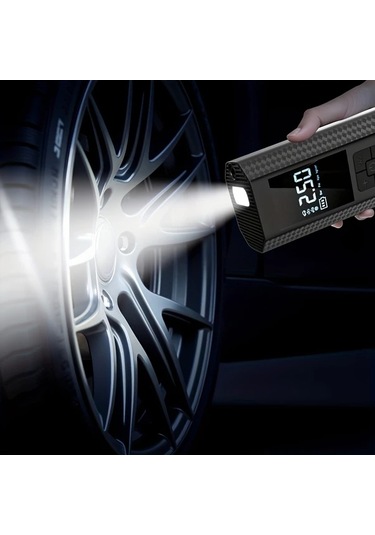 Primepickings Kablosuz Dijital Ekranlı Hava Pompası Portable Araç Bisiklet Motosiklet Ve Toplar İçin Şarj Edilebilir Lityum Pil Usb Type-c Bağlantılı