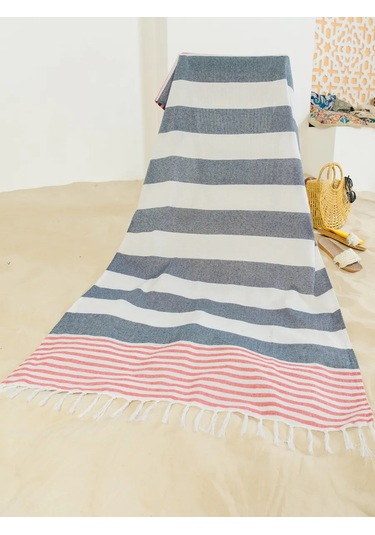 Gang Büyük Plaj Havlusu 90x180 Cm Pamuk Hint 391927931 Bej