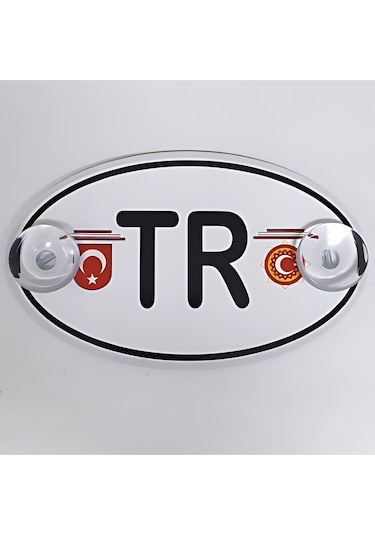 Türkiye Tr Harfi Cam Süsü Pleksi Vantuzlu Arma Oval