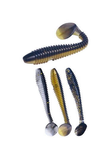 4.5 Cm 10 Adet/paket Hengjıa Spagetti Solucan T-kuyruk Yumuşak Yem Spiral Balıkçılık Kukla Lures Renk 2