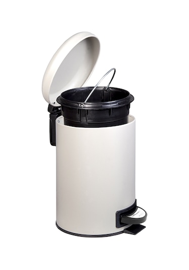 SİLİWAX Elit Ikili Banyo Seti Bej 3 lt Çöp Kovası Tuvalet Fırçası Bej