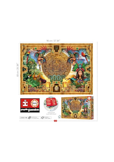 Educa 2000 Parçalı Aztek Maya Montajı Puzzle - 19565 - Aztec Mayan Montage