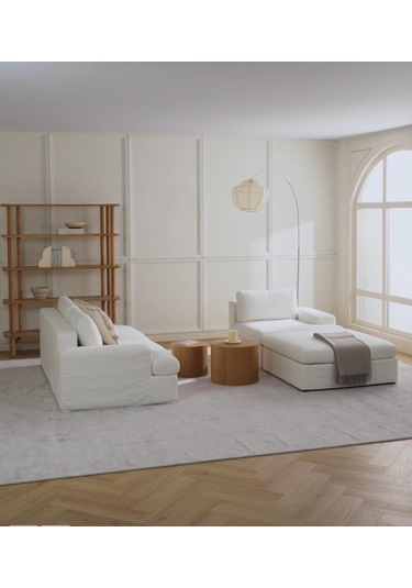 Mode Siesta Pro Kuş Tüyü Köşe Koltuk 4 Modül Kırık Beyaz 01 Keten