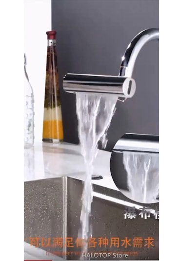 Krom 4 Fonksiyonlu Premium Çevirmeli Robotik Batarya Musluk Ucu