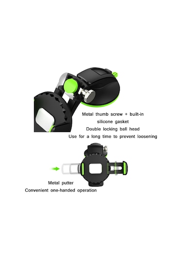 Araba Elmas Vantuz Cep Telefonu Tutucu Siyah