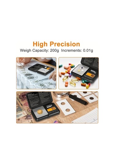 Fastbuy Wangxi Siyah Mutfak Tartısı 200g - 0,01g Hassasiyetli Kalibrasyon Siyah