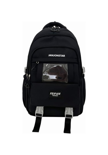 Sevimli Karikatür Desenli Yumuşak Kız Okul Çantası, Kadın Ve Genç Kızlar İçin Şık Sırt Çantası, Laptop Ve Tablet Taşımaya Uygun Öğrenci Çantası Siyah