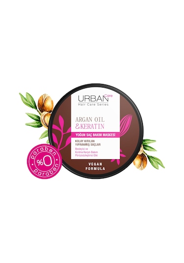 Urban Care Argan Oil & Keratin Kolay Kırılan Saçlara Özel Yoğun Saç Bakım Maskesi 230 ML
